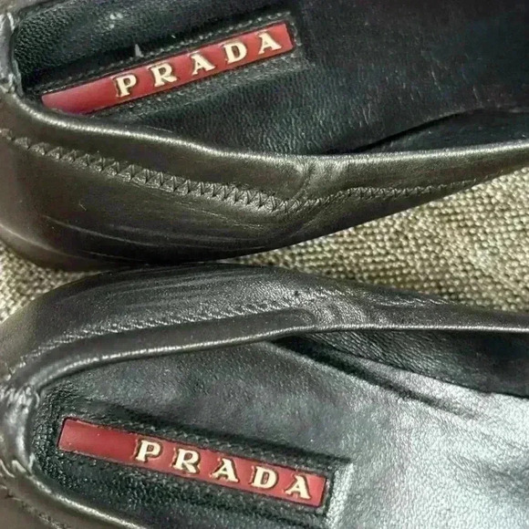 PRADA LINEA ROSSA SQUARE TOE HEEL Shoes Size EU 38 - Picture 6 of 7